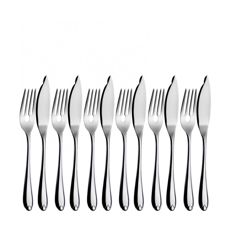 Venezia 12 Piece Fish Cutlery Set in Gallery Box