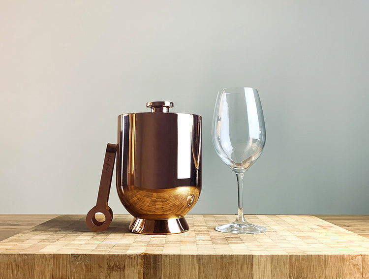 Trombone Ice Bucket & Tongs Copper - Nick Munro