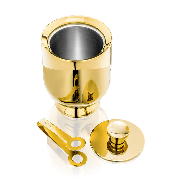 Trombone Ice Bucket & Tongs Gold - Nick Munro