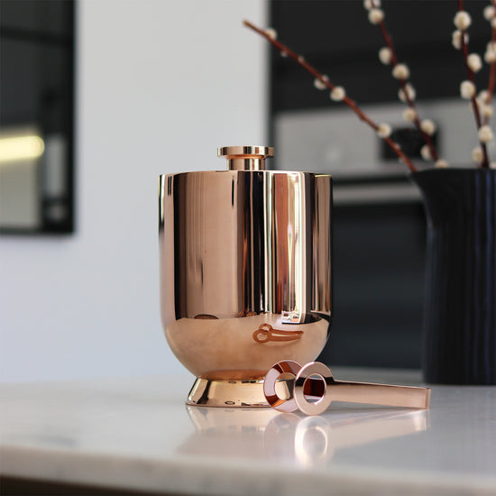Trombone Ice Bucket & Tongs Rose Gold - Nick Munro