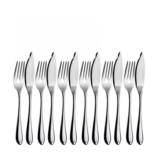 Venezia 12 Piece Fish Cutlery Set in Gallery Box
